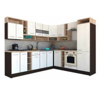 Bucatarie de Colt COSSY NEW DR. 230-260 Wenge / Decor 8508
